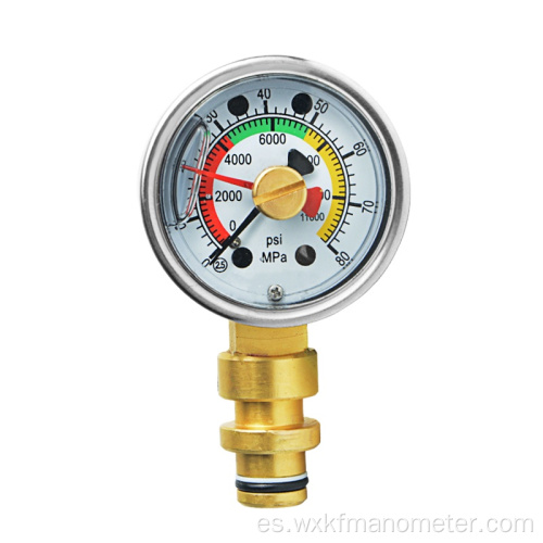Conexión inferior Medidor de medidor de presión de cobre